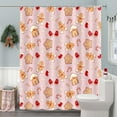 thumbnail image 2 of Christmas Shower Curtain Gingerbread Man Snowflake Holiday Bathroom Decor, Pink Christmas Bathtub Curtain with Candy Cane Glove, Fun Cute Winter Bathroom Accessories 70X70IN, 2 of 6