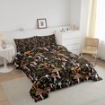thumbnail image 2 of Mushroom Comforter Set Queen Size Red Strawberry Trippy Mushrooms Bedding Set Room Decor Jungle Rustic Plants Palm Leaves Soft Chic Quilted Duvet, 2 of 6