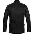 thumbnail image 2 of Men's Military M-65 Black Leather Jacket 100% Real Lambskin Leather Moto Biker Jacket, 2 of 2