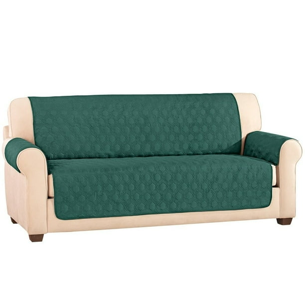 Classic Reversible Furniture Cover Protector Hunter Green Sofa, Hunter