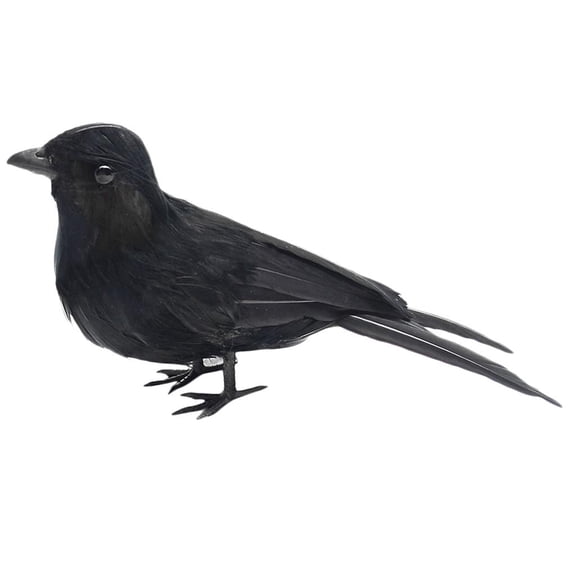 Feathered Crow for Halloween Christmas Decoration, Re Looking Birds Black Prop Decor