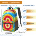 thumbnail image 3 of Red and Blue Tie Dye Pattern 17" Waterproof Oxford School Backpacks for Teens, S-Shape Padded Straps, for School, Travel, Hiking, Camping, 3 of 5