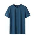 thumbnail image 1 of Camiseta de manga corta de seda helada para hombre: camiseta informal elástica, transpirable y de secado rápido para el verano, cómoda para practicar deporte y relajarse, 1 of 4