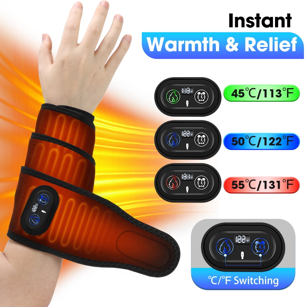 Wrist Heated Wrap for Calf Knee Neck, Cordless Arm Heating Pad, Body Heated Band for Multi-joint with 3 Heating & Timing Modes, 4000mAh Battery Rechargeable for Muscle Relaxation, 39.4 * 3.7in
