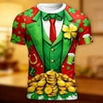 thumbnail image 2 of IWRICH Men's St Patricks Day T-Shirts 3D Printed Shamrock Tuxedo Tees Shirt Clover Leaves Casual Short Sleeve Shirts 02-Green XXXL, 2 of 3