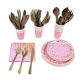 thumbnail image 2 of Pink Birthday Plates, Food Grade Elegant Style Pink Party Supplies For Tea For Wedding For Party ANGGREK Otros, 2 of 8