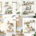 thumbnail image 6 of FKS LIFE Hanging Shelves Boho Decorative Wood Sheves for Wall Hanging, Hanging Plant Shelf with Lights Floating Swing Storage Shelves, Indoor Wall Shelf Adjustable Rope, 6 of 9