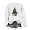thumbnail image 5 of asdoklhq Christmas Long Sleeve Tops for Women Round Neck Christmas Printed Sweatshirt Long Sleeved Top Sweatshirt White L, 5 of 6