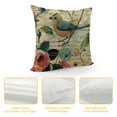 thumbnail image 4 of Orinice  Throw Pillow Covers Victorian Bird Paris French Botanical Rose Cushion Pillow Case Home Decor Pillowcase  White, 4 of 5