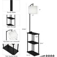 thumbnail image 3 of Floor Lamp with Side Table and USB-A/USB-C Charging Station, 3 Color Temperatures, Black, 3 of 6