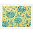 thumbnail image 1 of Moon Bath Mat, Grunge States of the Moon Stars Pattern Vintage Color Palette Retro Design, Non-Slip Plush Mat Bathroom Kitchen Laundry Room Decor, 29.5 X 17.5 Inches, Yellow Turquoise Teal, Ambesonne, 1 of 2