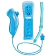 thumbnail image 1 of Remote Game Control, Built-In Motion Plus Remote And Nunchuck Controller With Silicon Case For Nintendo Wii And Wii U (Blue), 1 of 7