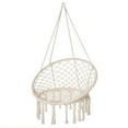 thumbnail image 1 of Outsunny Patio Hammock Chair, Hanging Rope Hammock Swing, Cream White, 1 of 10