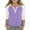 #0253-Purple, variant on Cowsor Girl's Casual 3/4 Sleeve T Shirts Button V Neck Tunic Blouses Color Block Basic Tee Tops Loose Fit Summer Shirt