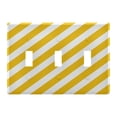 thumbnail image 2 of Yellow-white Diagonal Stripes Light Switch Cover Electrical Outlet Cover Replaceable Wall Plates 2-Gang, 2 of 8