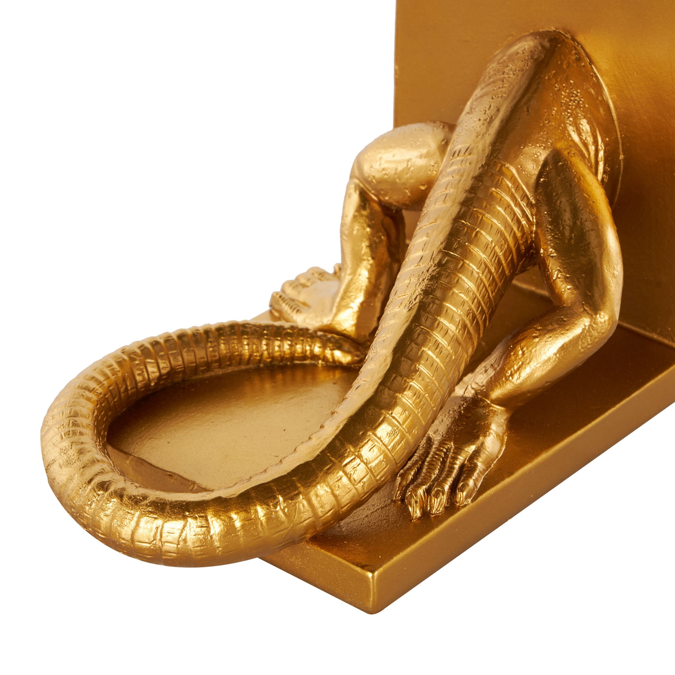 DecMode 7" Crawling Lizard Resin Bookends (Set of 2)