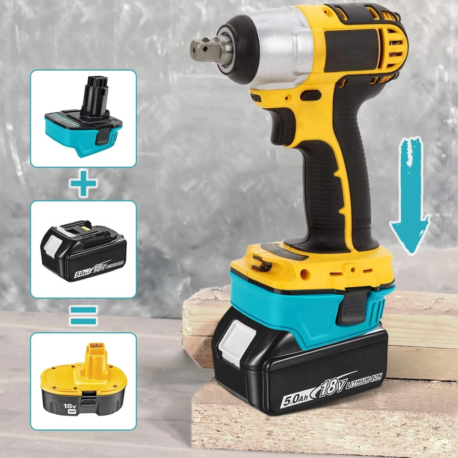 Battery Adapter for Makita 18V Li-Ion Battery Convert To for Dewalt Ni-Cd Ni-Mh