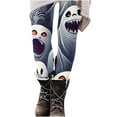 thumbnail image 2 of Uaswgudfs Halloween Leggings For Women Pumpkin Ghost Costume Adult Fall Outfit High Waist Workout Strenchy Tummy Control Yoga Pants Blue-B 2XL, 2 of 7