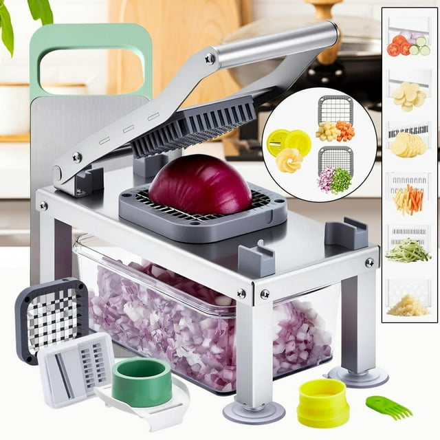 Elodie Food Chopper Veggie Cutter Hotel Restaurant Vegetable Chopper with Container with 9 Blades