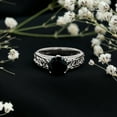 thumbnail image 5 of Rosec Jewels Natural Black Spinel Solitaire Engagement Ring with Diamond - 8 mm - Celtic Knot Ring - AAA Quality - With Jewelry Box, 14K White Gold, US 7.50, 5 of 8