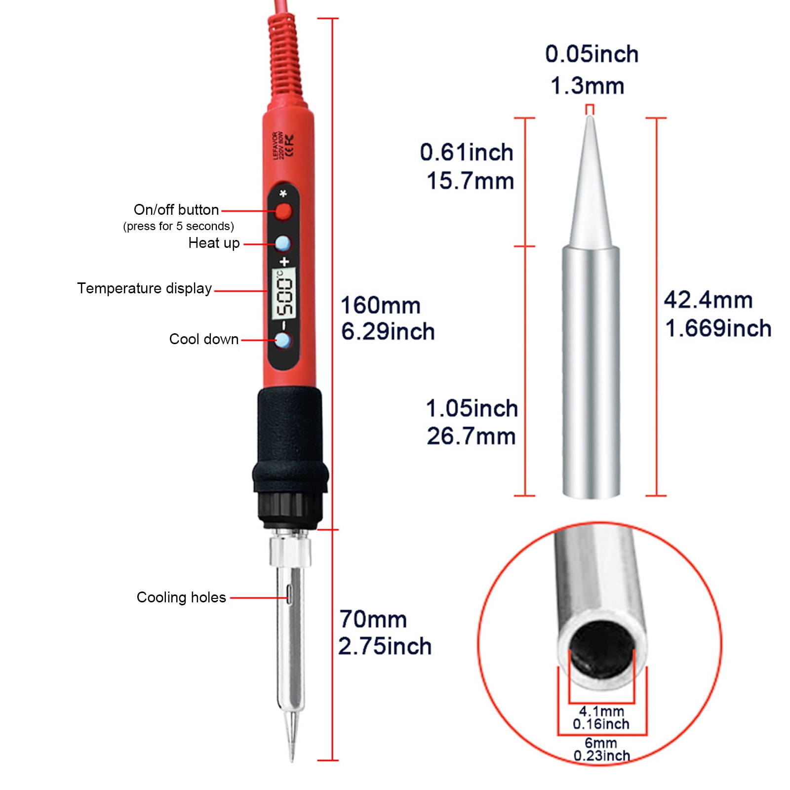 Victool 80W Soldering Iron Set w/Multimeter Adjustable Temperature Solder Iron Circuit Repair Tool US