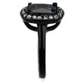 thumbnail image 4 of Two-Tone IP Black (Ion Plating) Stainless Steel Ring with Synthetic Synthetic Glass in Montana for Women Montana Stone Color Style TK2283 Size 6, 4 of 4