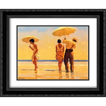 Mad Dogs 2x Matted 24x20 Black Ornate Framed Art Print by Jack Vettriano