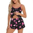 thumbnail image 4 of Yievot Cami Pajama Sets for Women 2 Piece Cute Graphic Print Pjs Soft Tank & Elastic Waist Shorts Camisole Lounge Set, 4 of 4