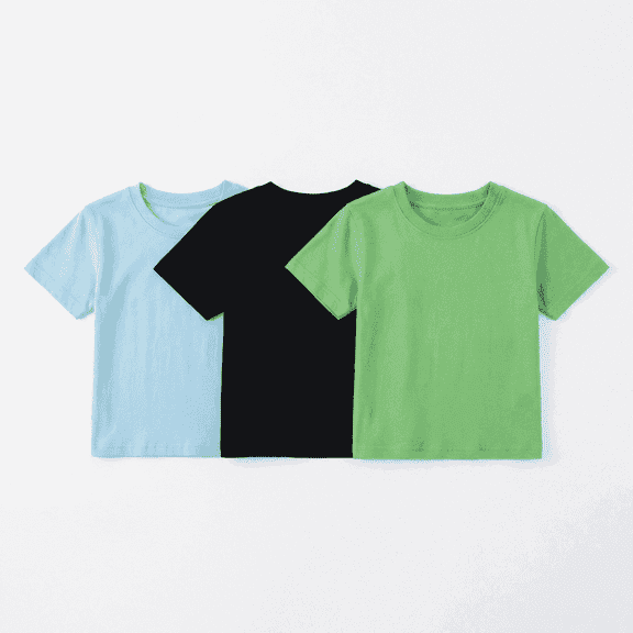 CALLINOX 3 Pack Toddler Girls Short Sleeve Cotton Crew Neck T-Shirts, Sizes 2T-12