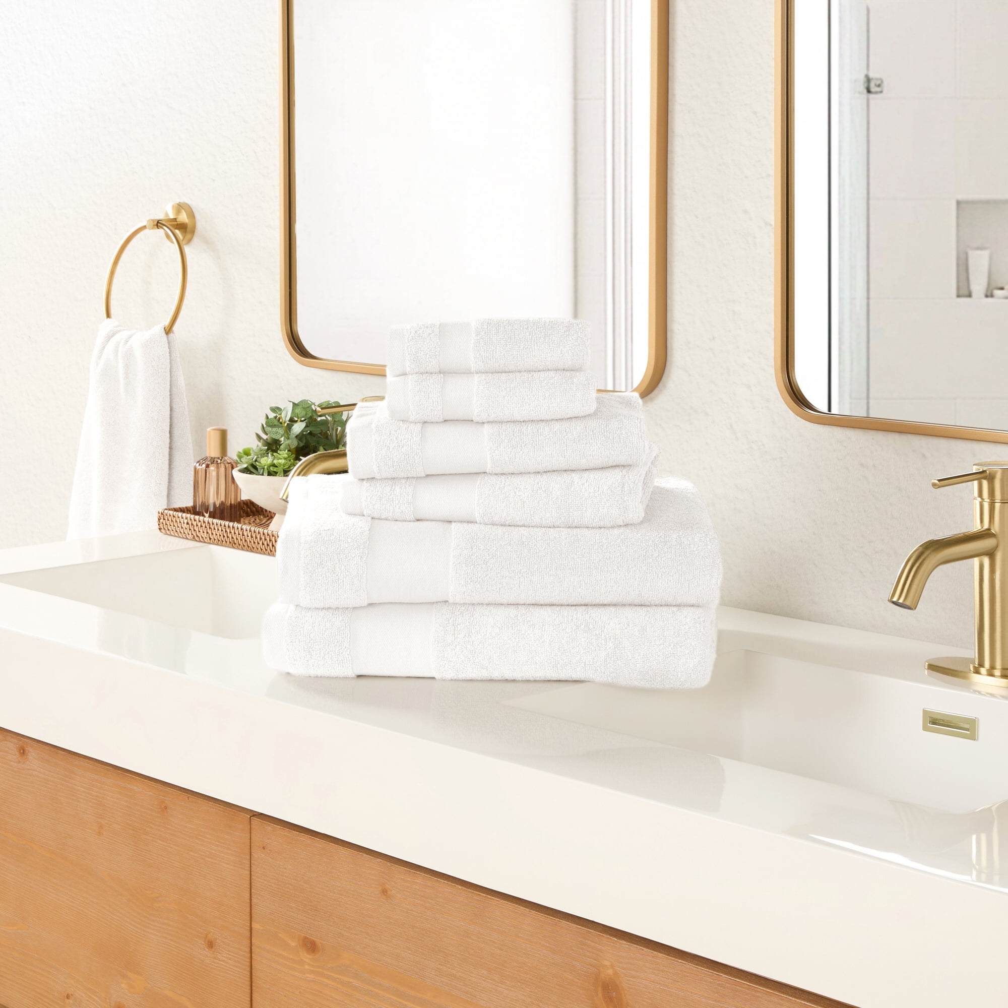 6-Pack Bathroom Essentials Bath Towel Set in White - Soft and Absorbent for Quick Drying by Comfort Canopy