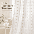 thumbnail image 3 of Lapalife Boho White Sheer Curtains Rod Pocket Pompom Sheer Window Drapes for Bedroom Living Room Wedding Party Backdrop, 52"x 63", 1 Panel, 3 of 9