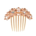 thumbnail image 5 of Sankuwen Women Rhinestone Inlaid Flower Hair Comb Hairpin Barrette Accessory,Also Perfect Mother's Day Gifts for Mom (Champagne), 5 of 7
