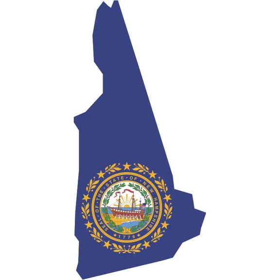 2.4in x 5in Die Cut New Hampshire Sticker Vinyl State Car Bumper Stickers
