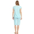 thumbnail image 4 of Lati Fashion Women Capri and Short Sleeve Top 2-Piece Female Pajamas Set Blue XXL, 4 of 4