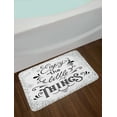 thumbnail image 2 of Enjoy the Little Things Bath Mat, Hand Lettering with Paisley Motifs and Dotted Frame Design, Plush Bathroom Decor Mat with Non Slip Backing, 29.5" X 17.5", Black and White, by Ambesonne, 2 of 2