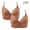 thumbnail image 2 of Timegard Wireless Bras for Women 2pc Ruched Full Support Adjustable Strap Comfy Daily Seniors Bras, 2 of 7