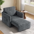 thumbnail image 4 of Noelse 3-in-1 Sleeper Chair Bed, Convertible Sofa Bed with Pull-Out Recliner, Corduroy Fabric Accent Chair, Dark Gray, 4 of 9