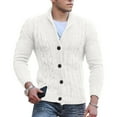 thumbnail image 2 of JTieacloth Men's Knit Pullover Sweater Mens Ca Ble Knit Cardigan Sweater Shawl Loose Fit Long Sleeve Casual Cardigans(White), 2 of 5