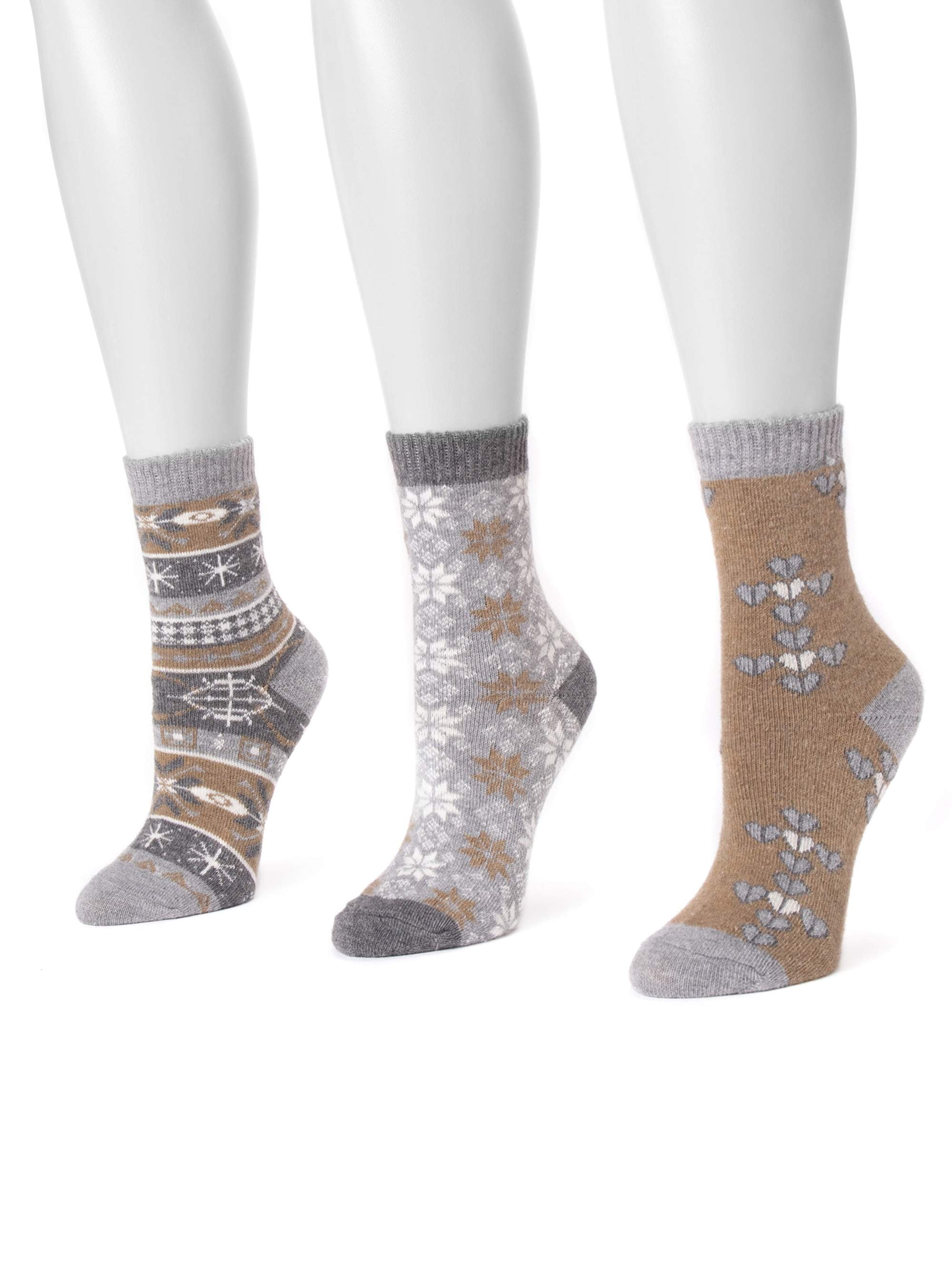 Muk Luks MUK LUKS® Women's 3 Pair Pack Holiday Boot Socks Walmart