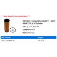 Oil Filter - Compatible with 2019 - 2023 BMW X5 3.0L 6-Cylinder 2020 ...