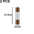 thumbnail image 2 of Pepper and Salt Grinder Set, Premium Acrylic & Wooden Manual Salt and Pepper Mills, with Visible Window, 2 of 5