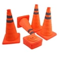 thumbnail image 1 of 4 Pack Cônes de Signalisation Pliables 18 Pouces, Cône de Sécurité Portable Multi-Usage Orange Réfléchissant, 1 of 7