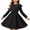 Black, variant on Girls Solid Color Long Sleeve Dress with Flutter Bubble Sleeve Design and Pockets Kids Spring Summer Casual Play Knee Length Dress
