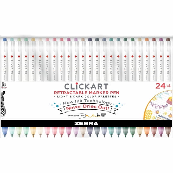 Zebra Pen CLiCKART Retractable Felt Tip Marker