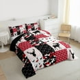 thumbnail image 3 of Homewish Wild Moose Deer Queen Comforter Set,Jungla Animal Bedding Sets,Red Black Bedding Comforter Set For Boys Kids,Super Cozy Room Decor Reversible,3 Pieces, 3 of 8