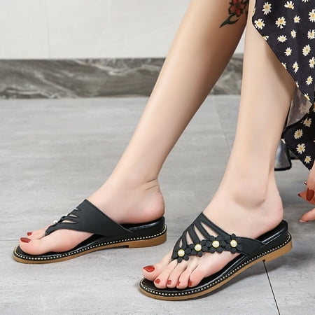 

Slippers Clearance Women S Shoes Flowers Summer Sandals Plus Size Seaside Beach Flip Flops Slippers