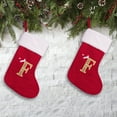 thumbnail image 6 of Xuniizn Personalized Christmas Stockings with Initials - Custom Embroidered Stocking Set, Luxury Velvet Xmas Stockings for Family, Holiday Christmas Decorations, Red, New Model F, 6 of 7