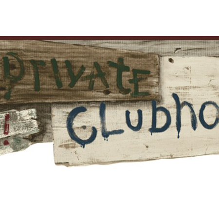 875935 Gray Wood KEEP OUT Wallpaper Border - Walmart.com