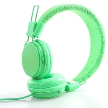 GJX Wired Headphones for Kids,Gaming Wired Headphones with Comfortable Ear Cushions,Clear Sound Quality and Adjustable Headband,Green