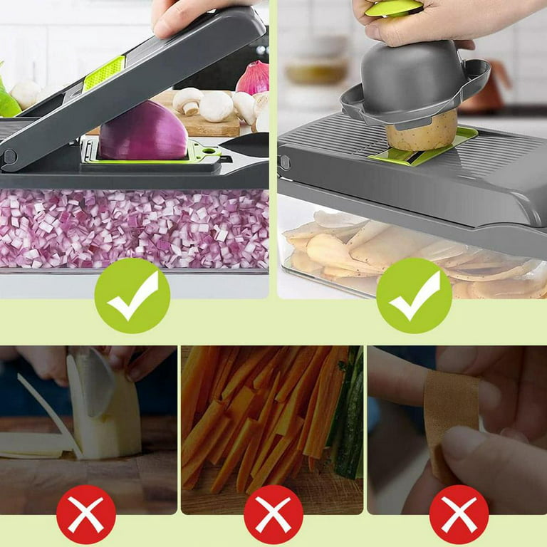  MuellerLiving Mandoline Slicer for Kitchen, Adjustable  Vegetable Chopper, Fruit, Cheese Grater, Potato Chips Slicer - White : Home  & Kitchen